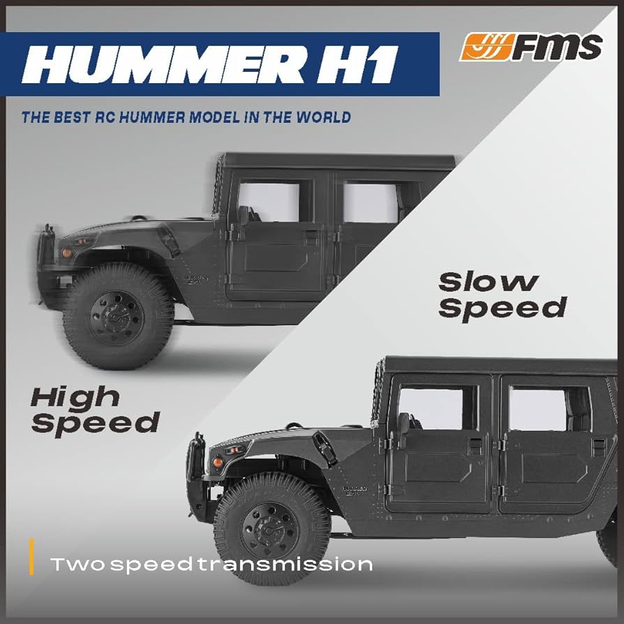 FASTLANE HUMMER H1ラジコンカー ブラック FMS 1:12 2006 Hummer H1 Alpha RTR RCオフロードカー4WD 国内